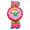 Hodinky víla dřevěné růžové 8cm