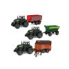 Traktor s přívěsem kov/plast 17 cm