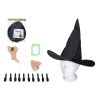 Set karneval - čarodějnice (nos, brada, prsty, klobouk a zuby)
