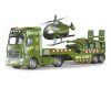 Auto tahač vojenský 55 cm a helikoptéra s efekty set