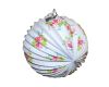 Lampion koule bílá s květy 25 cm