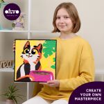OKTO Kočka s miskou výtvarná sada malování hmotou podle čísel 29x29 cm