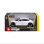 Bburago 1:24 Porsche Taycan Turbo S 2019 Carrara White
