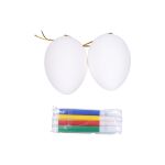 Vajíčka plastové na vybarvení 5x8cm, 2 ks + fixy