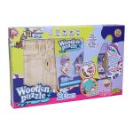Puzzle 3D dřevěné dům s barvami