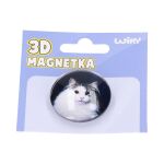 Magnet skleněný kočka 4 cm mix