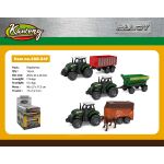 Traktor s přívěsem kov/plast 17 cm