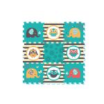 Bloky měkké - Sova a slon 9 ks 32x32 cm