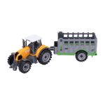 Traktor s ohrádkou kovový 19 cm