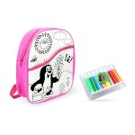 Batoh Krtek vymalovávací růžový 30 cm + 8 fixů