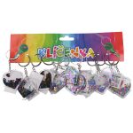 Klíčenka akrylová s glitrem - Srdce