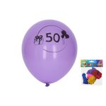 Balónek nafukovací 30 cm - sada 5ks, s číslem 50