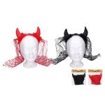 Set karneval - čelenka s rohy a závojem