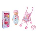 Miminko se zvuky a kočárkem 27 cm - český obal