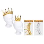 Set karneval - zlatá/stříbrná koruna 15x8 cm