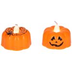 Dekorace Halloween dýně 4,8x4,8x4,3 cm svítící