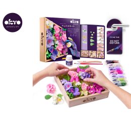 OKTO INSPIRATION Výtvarná modelovací sada DIY květiny v dřevěném rámu 21x21 cm