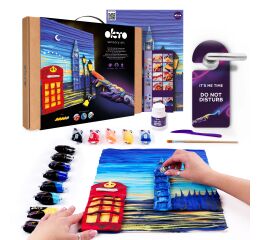 OKTO Výtvarný set malování hmotou #Londoncity 30x40 cm