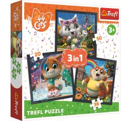 Trefl Puzzle 3v1 - Seznamte se s milými kočkami