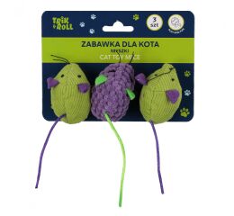 Hračka pro mazlíčky Myšky pro kočky set 3ks 6cm