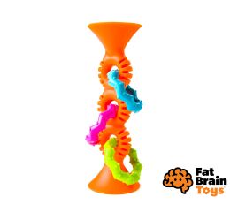 Fat Brain chrastítko pipSquiz Loops oranžové 15 cm