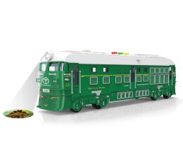 Vlak na setrvačník s efekty a projekcí zelený 33 cm