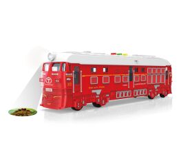 Vlak na setrvačník s efekty a projekcí červený 33 cm