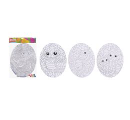 Kreativní set ovál 35x45 cm - vymalování + 2x štětec + barvy