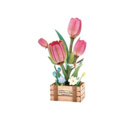 Stavebnice 3D dřevěná - Tulipán 21 cm