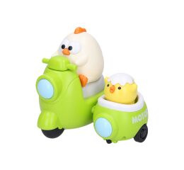 Slepička a kuře na motorce 9,5 cm