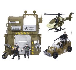Vojenský set s autem 24 cm a vrtulníkem 26 cm