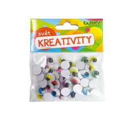 Oči pohyblivé barevné 12mm, 50ks