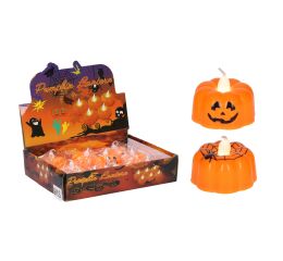 Dekorace Halloween dýně 4,8x4,8x4,3 cm svítící
