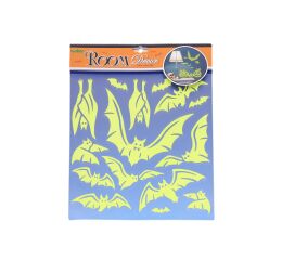 Nálepky na zeď svítící ve tmě 38x31 cm Netopýři HALLOWEEN