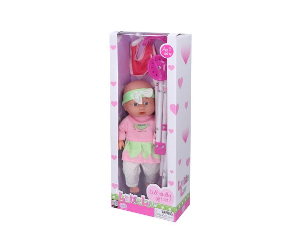 Miminko s kočárkem 28 cm