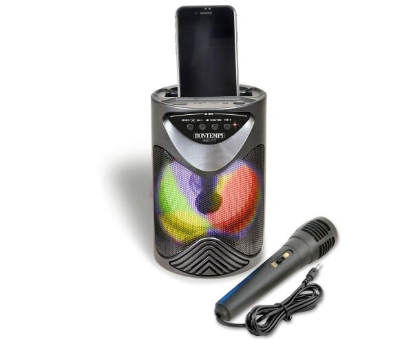 Bontempi Bezdrátový reproduktor s mikrofonem a RGB osvětlením 12,5x12,5x18 cm
