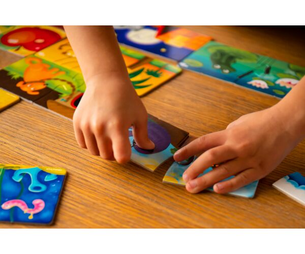Far Far Land Puzzle párovací domečky zvířat