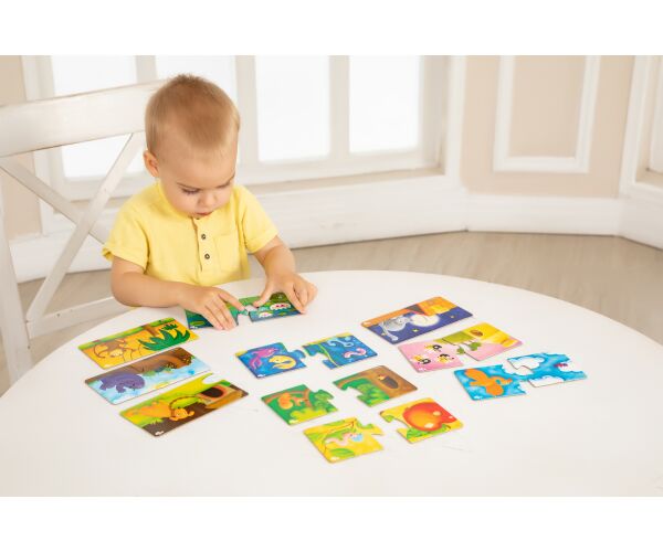 Far Far Land Puzzle párovací domečky zvířat