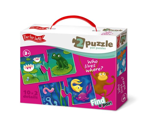 Far Far Land Puzzle párovací domečky zvířat