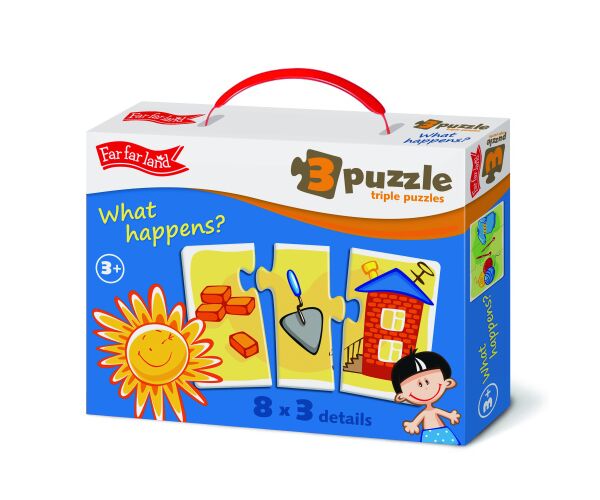 Far Far Land Puzzle činnosti trojice 8 obrázků