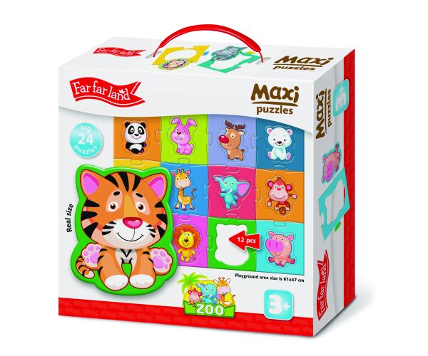 Far Far Land Maxi Puzzle Zoo 24 dílků 61x47 cm