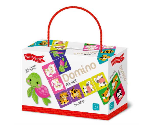 Far Far Land Domino s obrázky zvířátka 28 karet