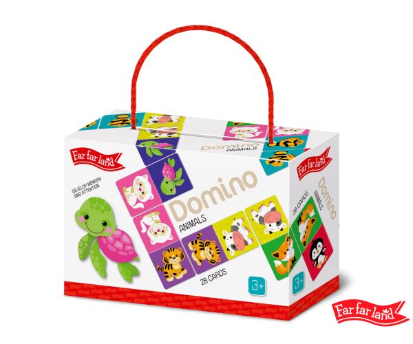 Far Far Land Domino s obrázky zvířátka 28 karet