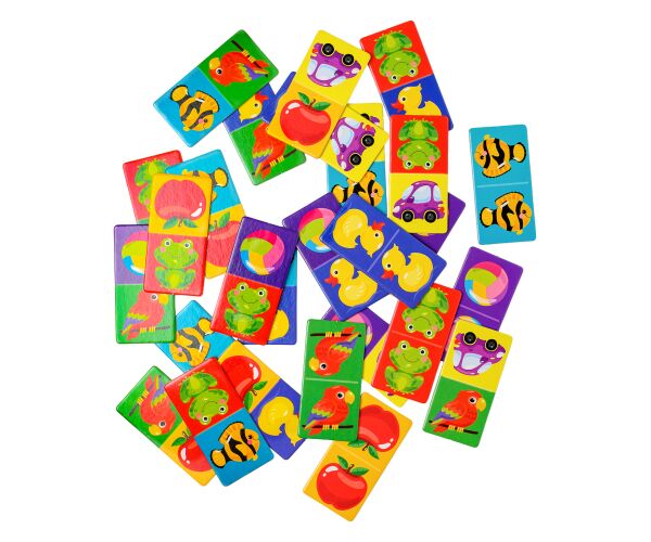 Far Far Land Domino barevné s obrázky 28 karet