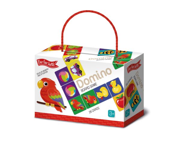 Far Far Land Domino barevné s obrázky 28 karet