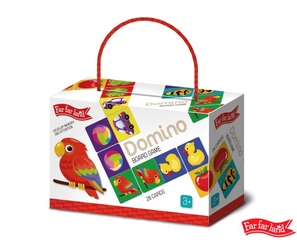 Far Far Land Domino barevné s obrázky 28 karet