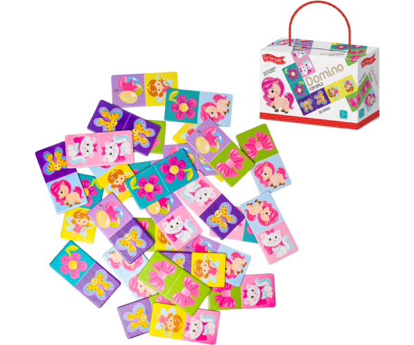 Far Far Land Domino s obrázky pro dívky 28 karet