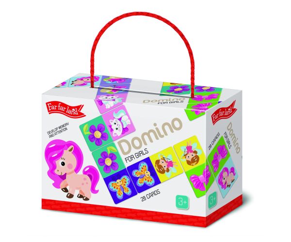 Far Far Land Domino s obrázky pro dívky 28 karet