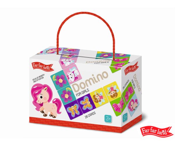 Far Far Land Domino s obrázky pro dívky 28 karet