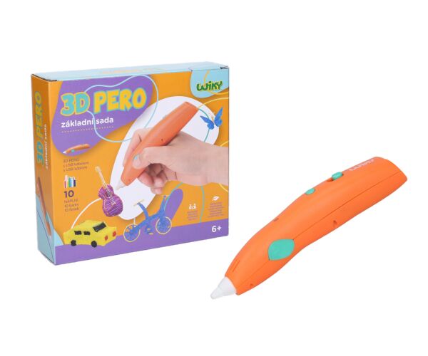 3D pero WIKY oranžové základní sada 10 náplní 10 šablon